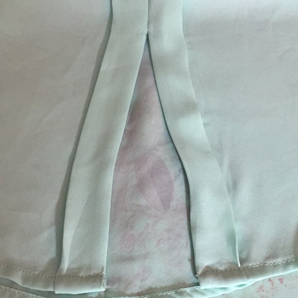 SEMI SHEER TOP MINT GREEN INDIAN ABSTRACT DESIGN SIZE M Pearl - Picture 5 of 7